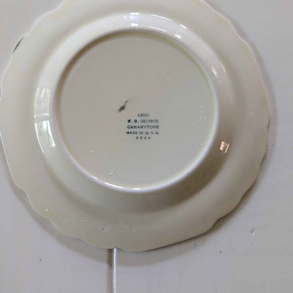 VTG 1930's LIDO W.S. George Canarytone USA 5 Dessert and 3 Salad Plates Floral - Picture 5 of 10